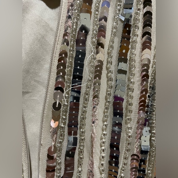 NWT Mac Duggal Asymmetrical One Shoulder Sequin Gown Platinum Size 6 - Picture 8 of 13